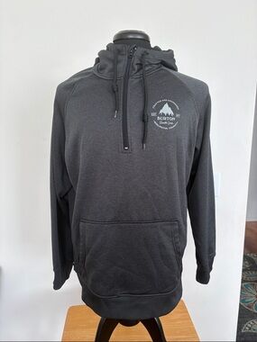 Burton DryRide Charcoal Gray Half-Zip Hoodie with Logo Size Large